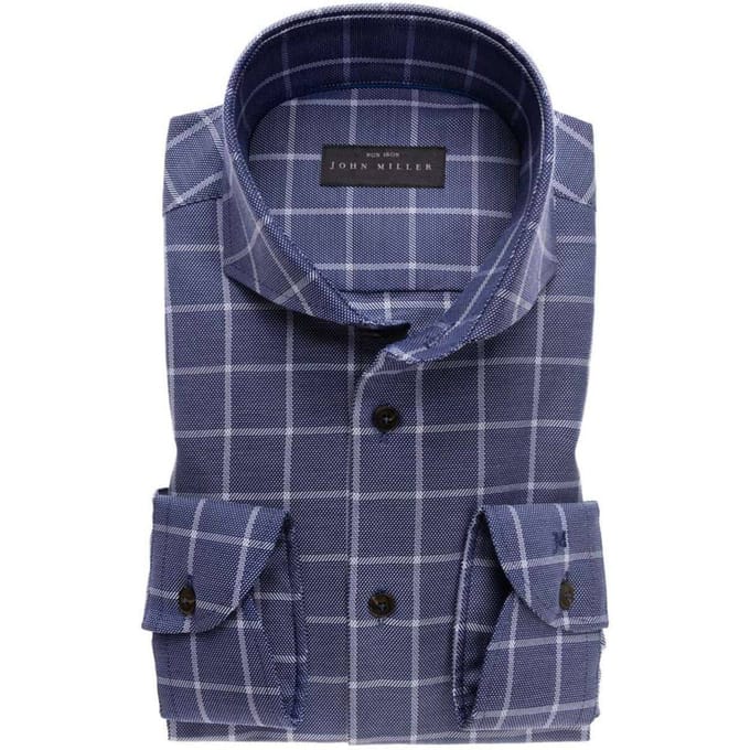 John Miller Tailored Fit Lange Mouw Overhemden Blauw 5140971-190