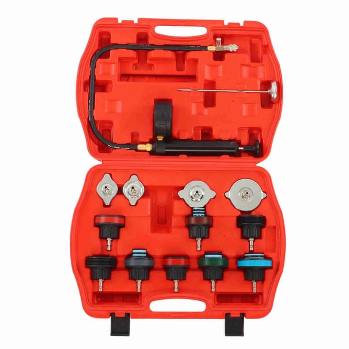 Testeur de pression du liquide de refroidissement du radiateur Kit de testeur de pression du système de refroidissement très précis et fiable red