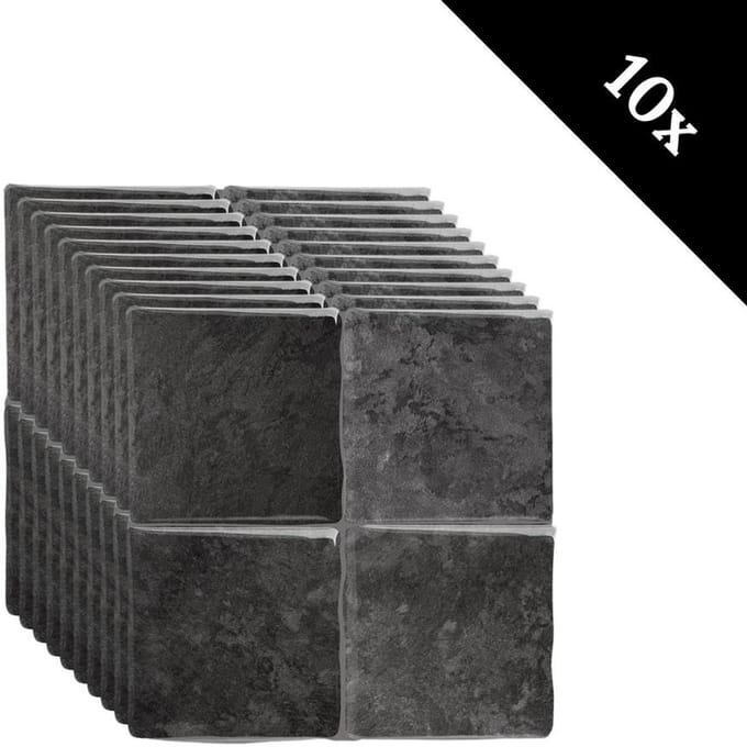 Plaktegel Black mist vierkant 1mm