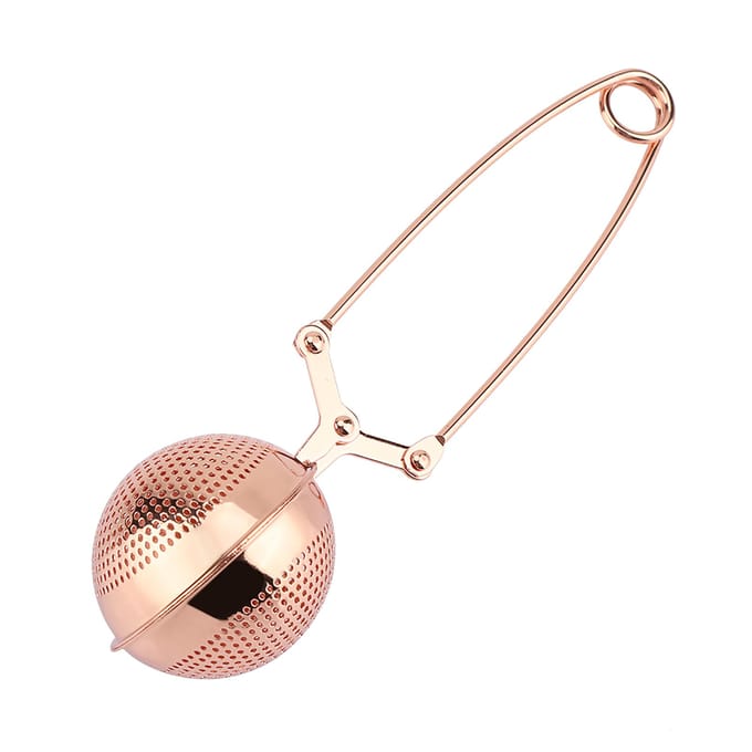 Infuseur à thé portable en acier inoxydable Passoire Réutilisable Forme boule Filtre à théière beige