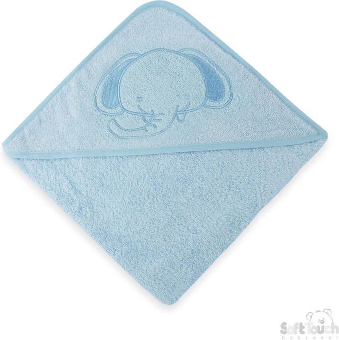 Soft Touch Badcape Elephant 70 X 70 Cm Katoen Blauw