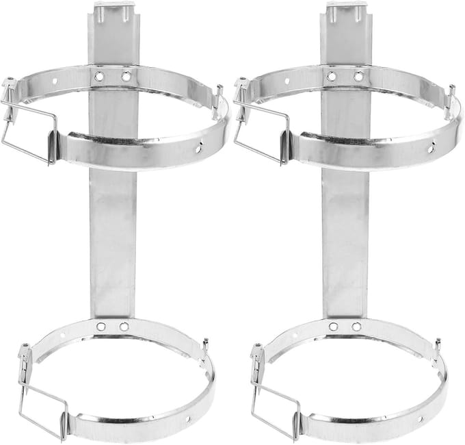 Brandblusser Beugel - Blusser Houder - Veiligheid Borging - Gegalvaniseerde Constructie - 2 Stuks - Zilver