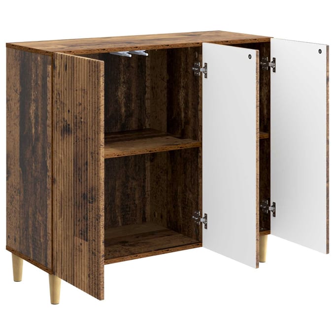 vidaXL - Dressoir - Oud - hout - 89 - x - 34,5 - x - 80 - cm - Bewerkt - hout