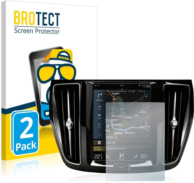 BROTECT - Screenprotector voor Volvo S60 Sensus Connect 2020 - Folie Beschermfolie matte 2 Stuks