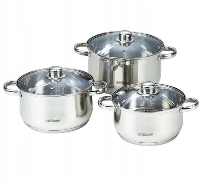 Maestro MR-2020-6XL Pannenset 6 Delen RVS - Geschikt voor Inductie