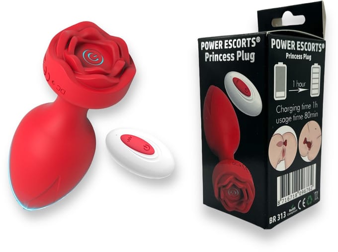 Power Escorts Princess Rode Remote Plug – Oplaadbaar