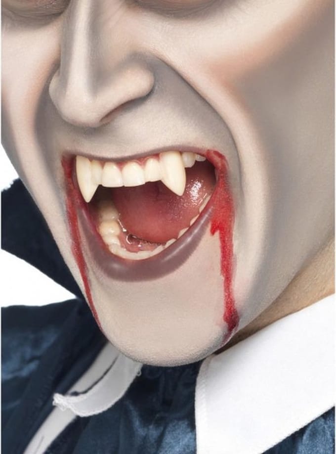 Vampier/Dracula schmink set met neptanden en bloed - Horror verkleed accessoires/make-up
