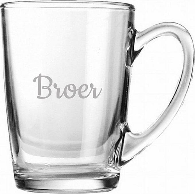 Gegraveerde Theeglas 32cl Broer