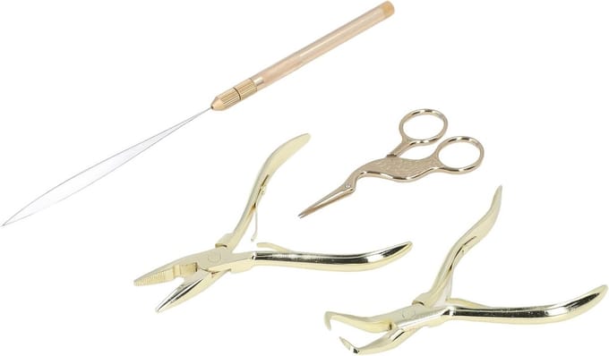 Professionele Haarverlenging Toolset met Pliers, Draadlussen en Kralen voor Microlink Extensions - 4 Delige Kit