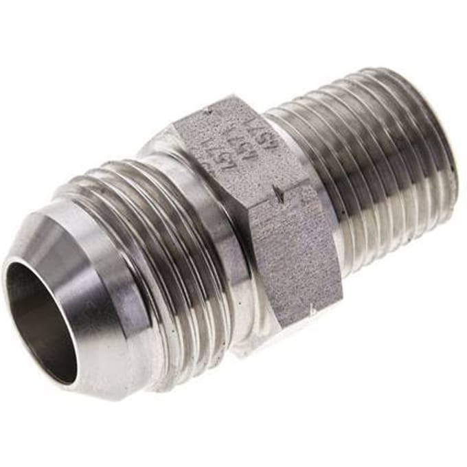 JIC  Dubbele Nippel UN 1-1/16''-12 X 1/2'' NPT RVS 210bar
