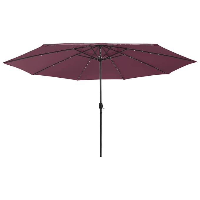 vidaXL - Parasol - met - LED-verlichting - 400 - cm - bordeauxrood