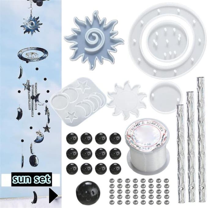 6 stijlen windgong epoxyhars mal voor ornament DIY sun set