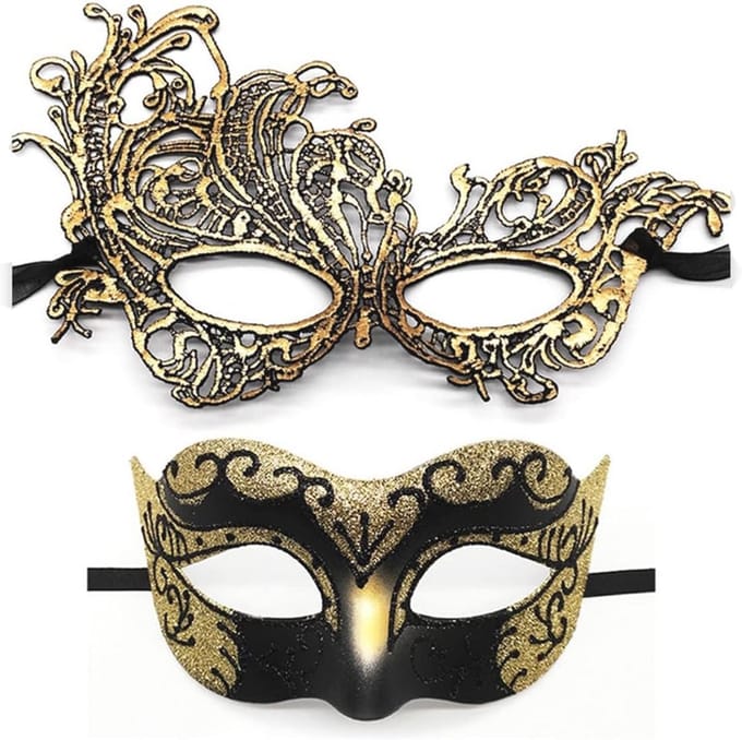 Venetiaans Masker voor Carnaval en Halloween - Set van 2