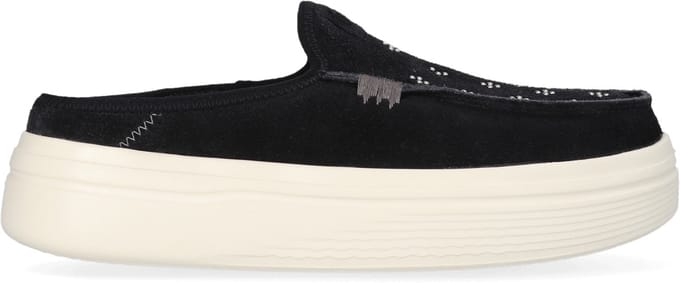 HEYDUDE - Austin Lift Suede Stud Dames Instappers Black - Maat 41