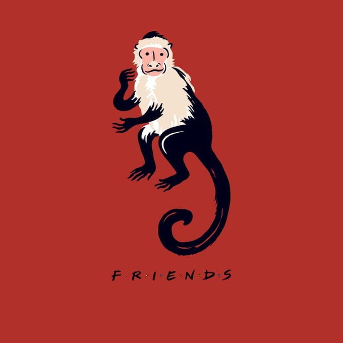 Friends Marcel The Monkey t-shirt - Rood - S
