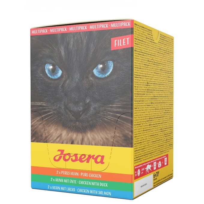 Kattenvoer Josera Multipack - Graanvrij Natvoer met Kip, Eend en Zalm - 6x70gr