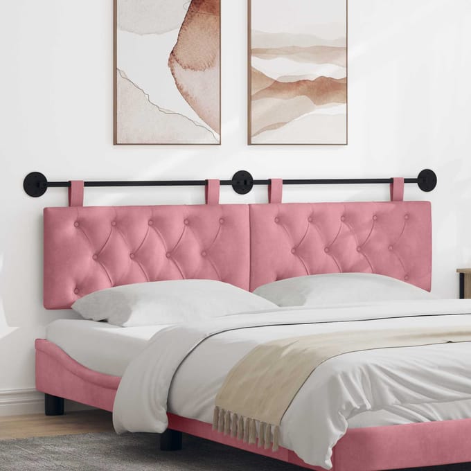vidaXL - Hangend - hoofdbord - Roze - Fluweel