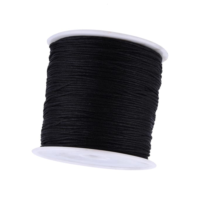 100M x 0.8mm Nylon Chinese Knoop Koord Rattail Macrame Shamballa Draad String Zwart black