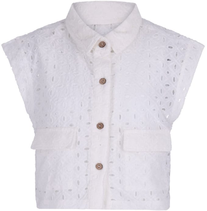 Like Flo - Denise Flo young broderie anglaise gilet - Off white - Maat 152