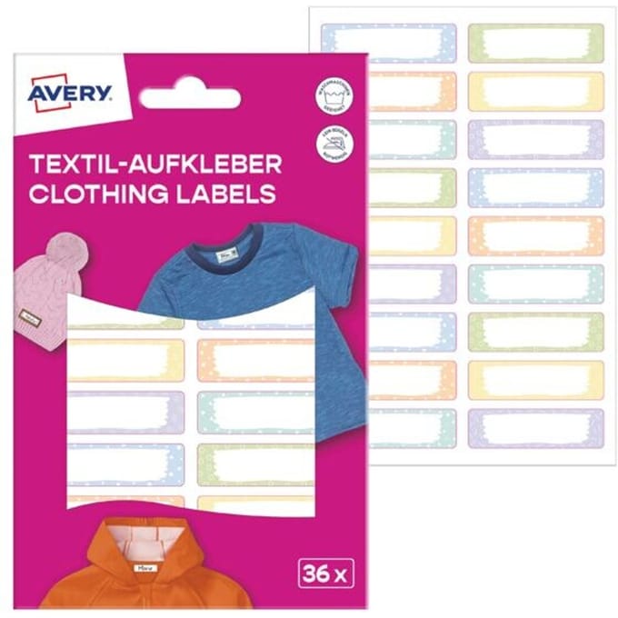 AVERY Textiel etiketten, 13 x 45 mm, Monsters