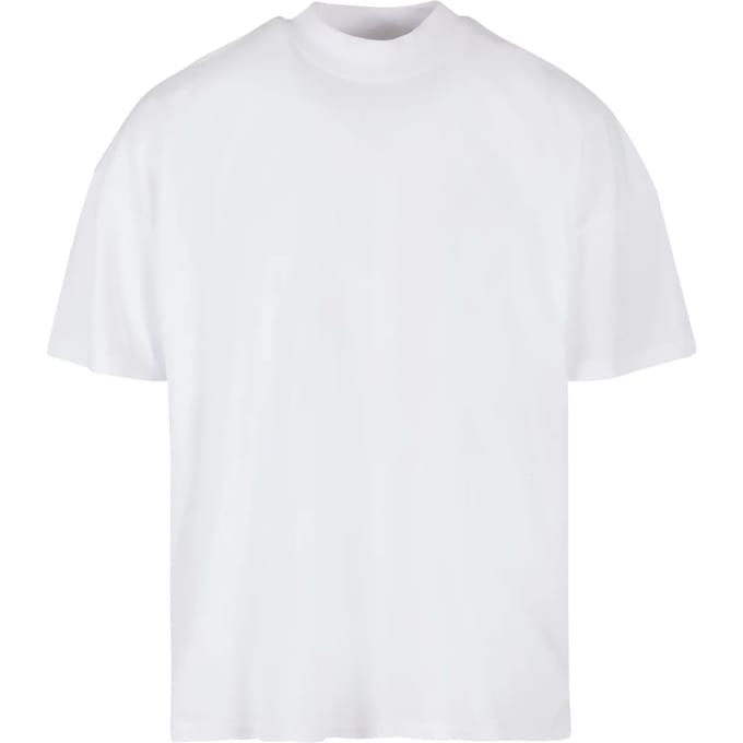 Build Your Brand - Oversized Mock Hals T-Shirt - White maat M
