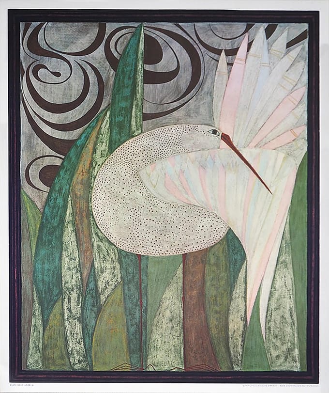 Kunstdruk Beate Rose - Vogel 2 52x62cm
