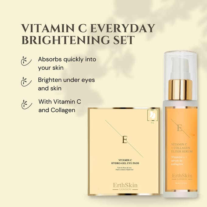 Vitamine C + Collageen Elixir Serum 60ml + Vitamine C Hydro Geel Oogkompressen x 5