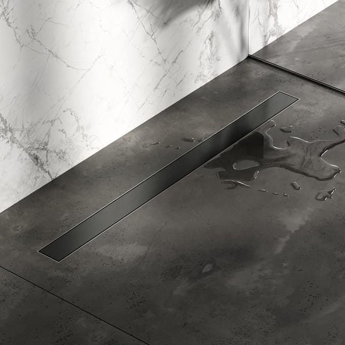 Brauer Douchegoot met Multifunctioneel Rooster en Flens - 90 cm - Gunmetal Geborsteld Pvd