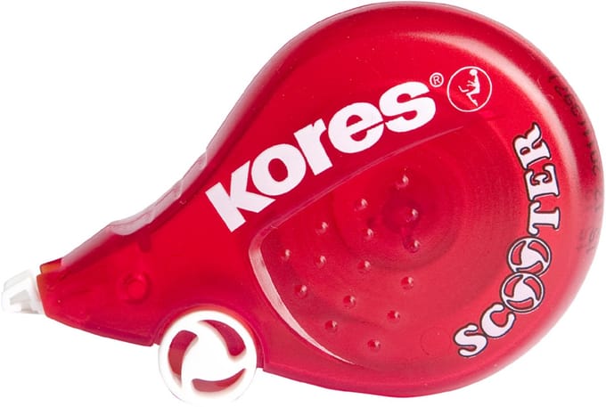 Kores Wegwerp correctieroller 'SCOOTER', 4,2 mm x 8 m, rood