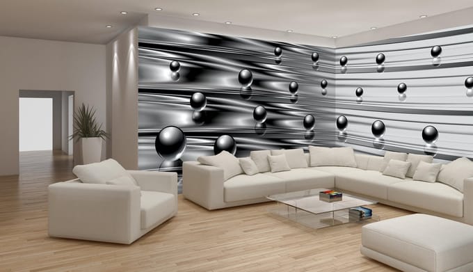 Fotobehang Vlies Design | Zilver, Grijs | GROOT 832x254cm