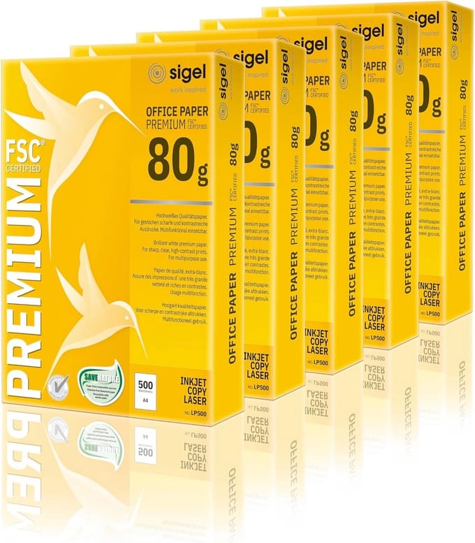 Premium A4 kopieerpapier - 80 g - 2500 vellen - Duurzaam wit printerpapier