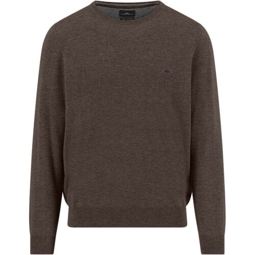 Fynch-Hatton Trui O-Neck Merino Cashmere Dark Chocolate / male
