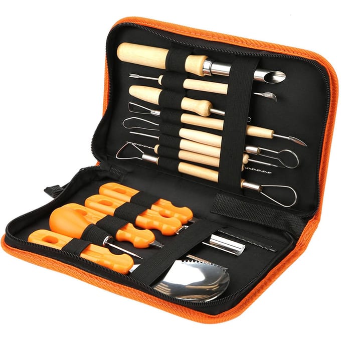 Snijmessen Handmatig Sculpt Halloween Pompoen Snijmes Gereedschapsset black