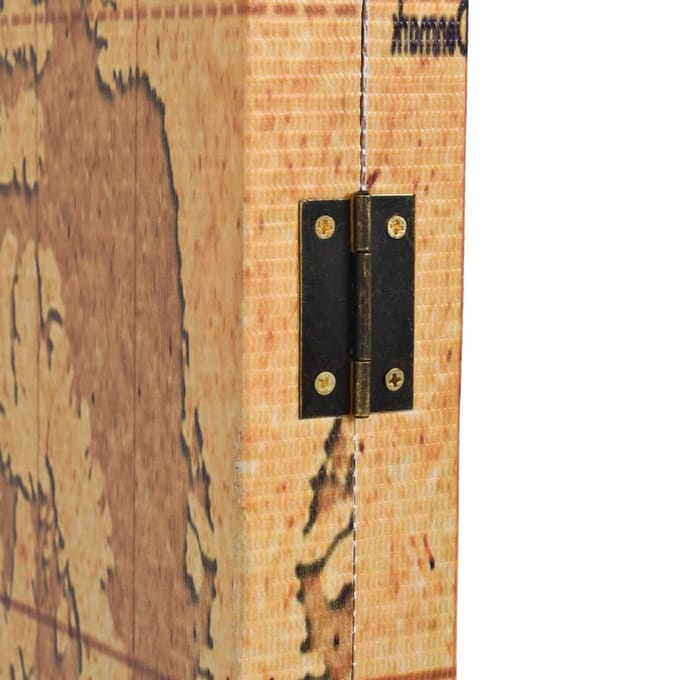 vidaXL - Kamerscherm - inklapbaar - wereldkaart - 120x170 - cm - geel
