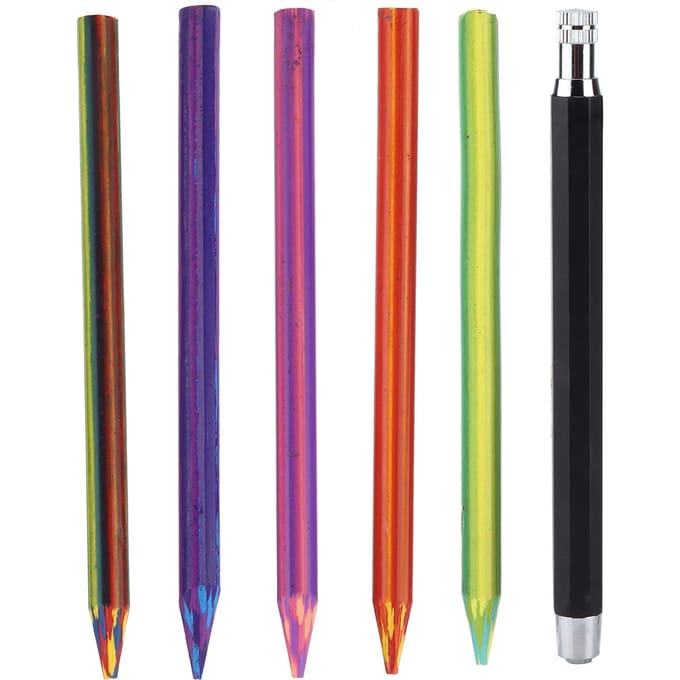 Mechanisch Potlood Set 5,6 mm Teken Vervangende Accessoires met Kleurvullingen voor Schilderen Graffiti black
