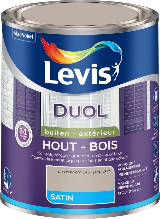 Levis Duol Hout Buiten Satin - Oesterzwam - 0,75 L
