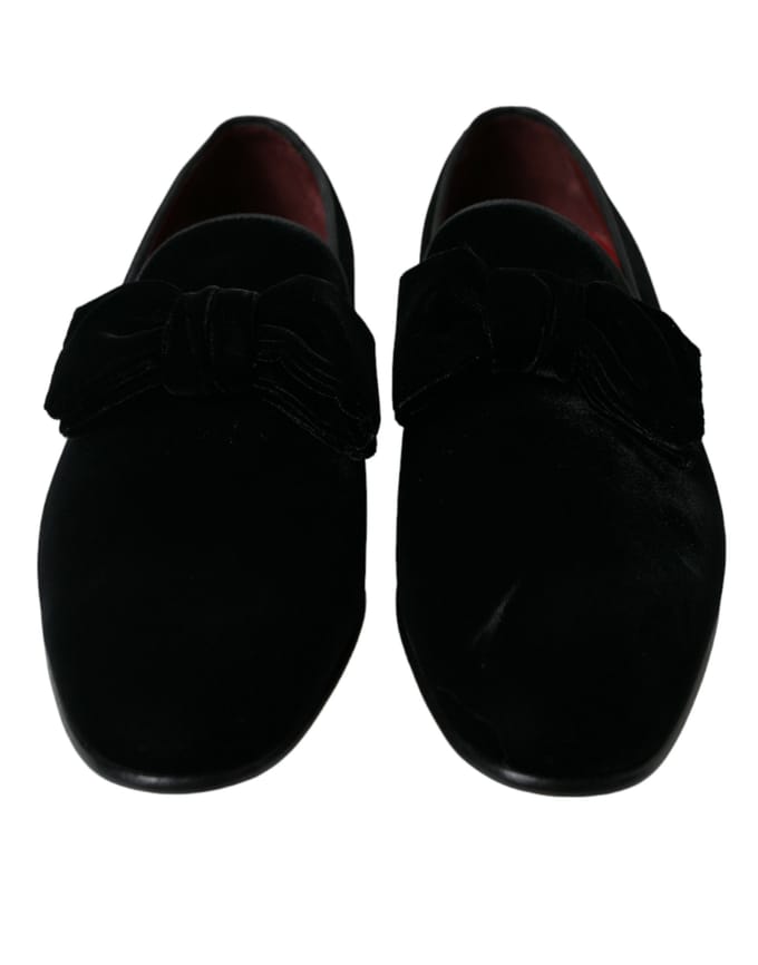Velours Loafers met Strikdetail