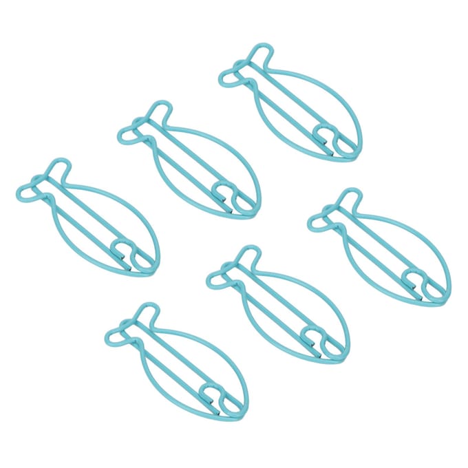 100 stuks Vormgegeven Paperclips Visvorm Metaal Draagbaar Kantoorclips voor Bestandsclassificatie Document blue
