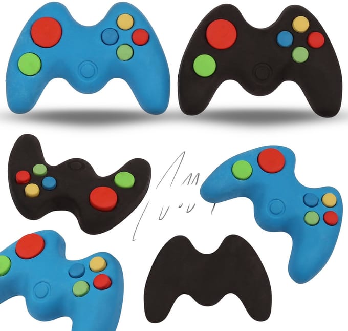 GAMEPAD Game controller gum voor jongen, gum voor speler Gamer 3D