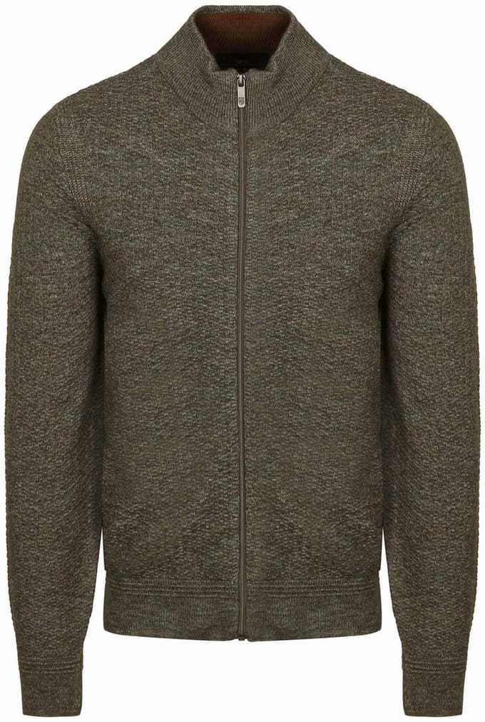 State Of Art Vest Structure Melange Bruin - Maat M - Heren