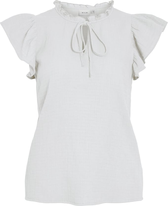 VILA - VILANIA O-NECK S/L FRILL TOP/VOL - Dames - Blouses