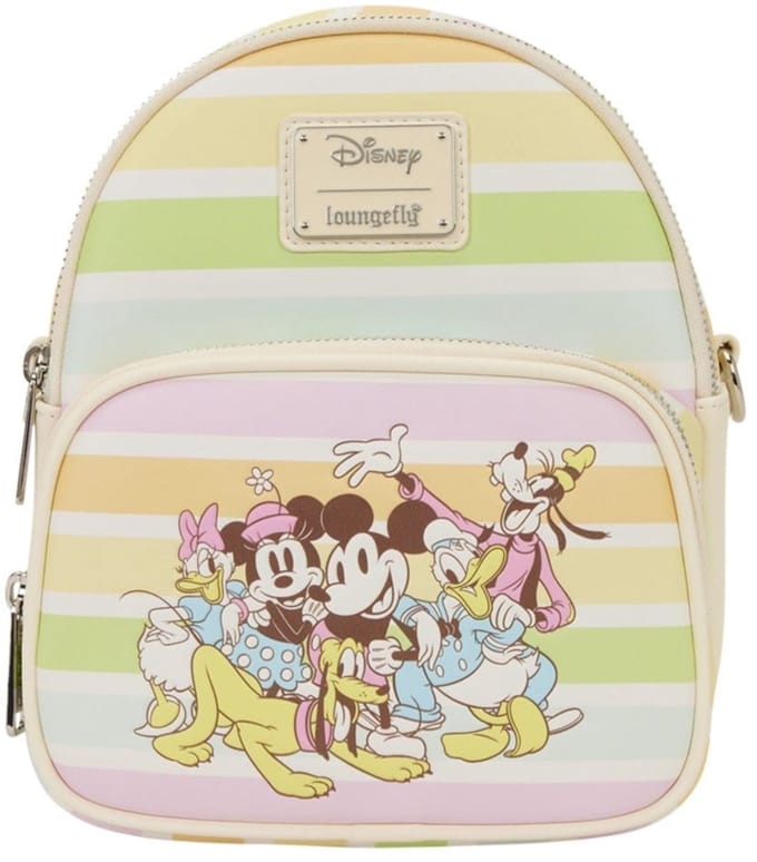 Disney by Loungefly Crossbody Bag Mickey and Friends Rainbow Stribes