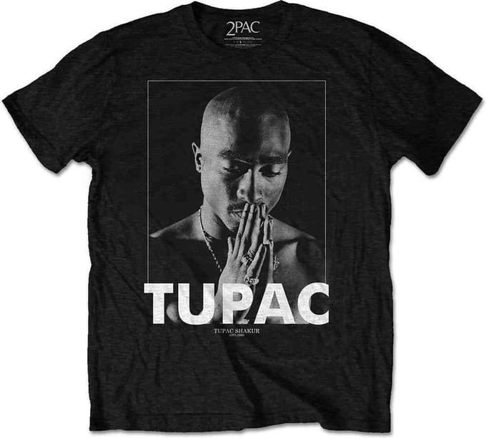 Tupac - Praying Heren T-shirt - S - Zwart