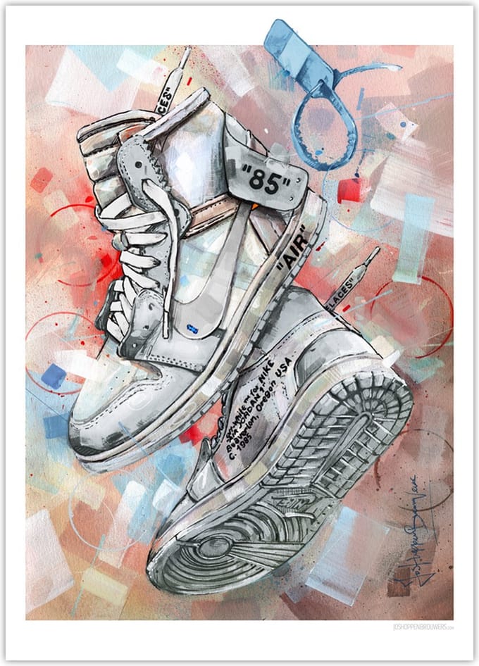 Sneaker poster Off White white 50x70 cm