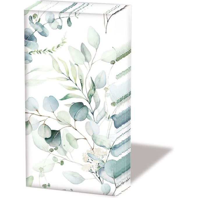 Zakdoeken Eucalyptus all over - Ambiente - 21x21 cm