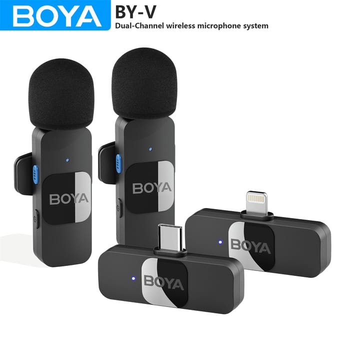 Boya BY-V Draadloze Lavalier Revers Microfoon Voor Iphone Android Mobiele Telefoon Pc Computer Laptop Youtube Opname Streaming Vlog BY-V20 for Type-C