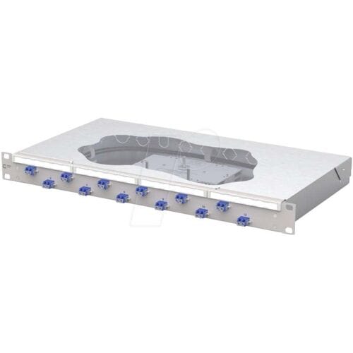 Metz Connect OpDAT fix2 Patchfeld splice 12xLC-D OS2 Patchpaneel 483 mm (19) Kabel 1 HE Lichtgrijs Ingericht