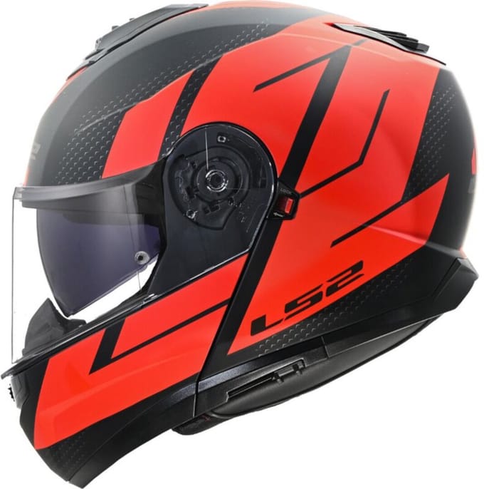 LS2 FF908 Strobe II Code Zwart Rood 06 Systeemhelm - Maat S - Helm