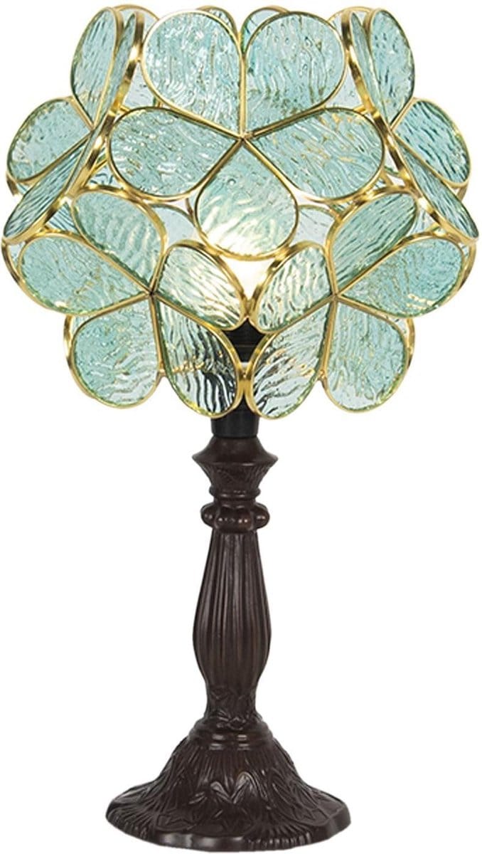 Lumilamp Tiffany Tafellamp 43 cm Groen Glas Bloem