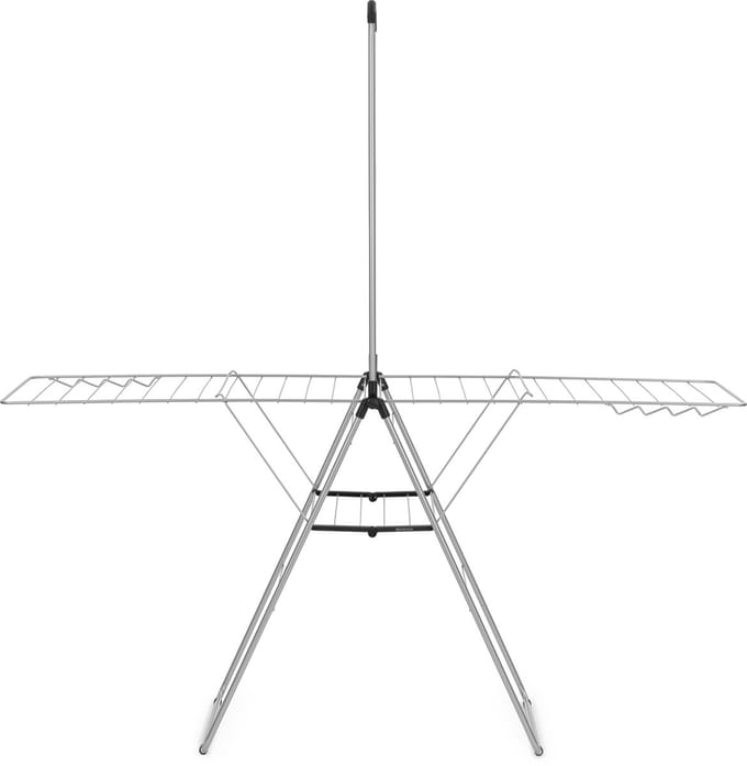 Brabantia HangOn Droogrek - 25 meter - met Stang - Metallic Grey
